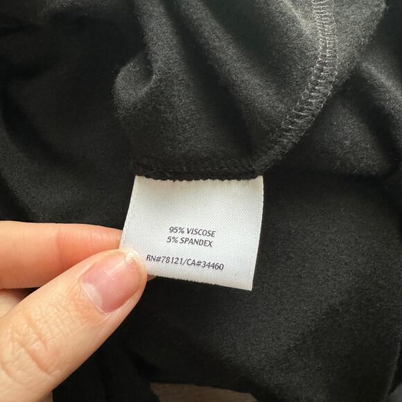 EILEEN FISHER Drape Cowl Neck Jersey Knit Dress Black Large Petite - Picture 8 of 9